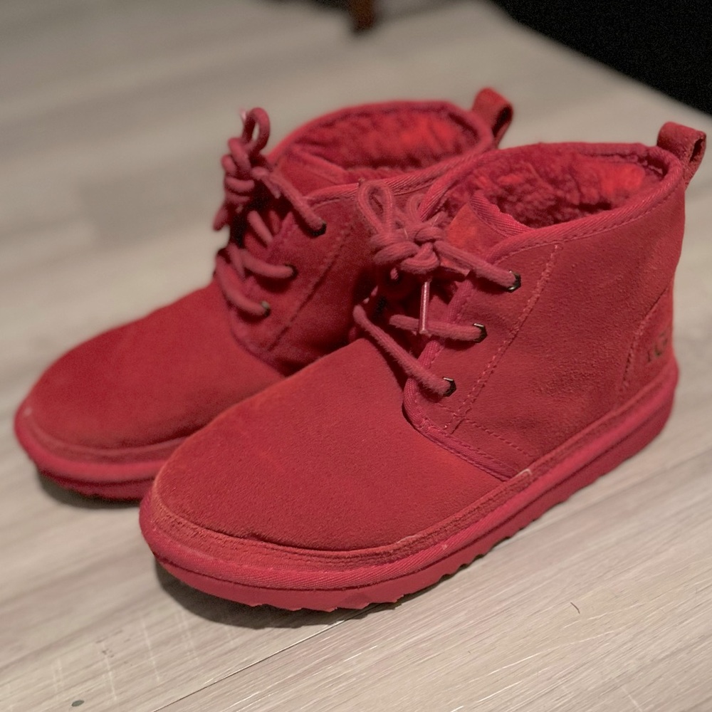 UGG Boots, Red, Size 4 Big Kid.